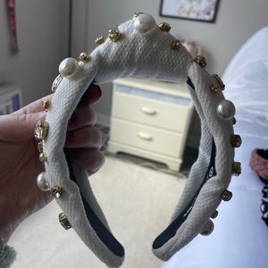 Brianna Cannon Pearl and Gem White Headband